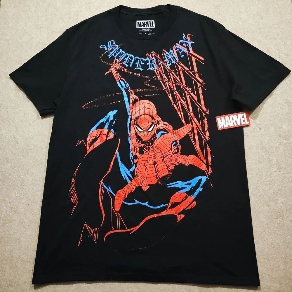 Marvel Spider-Man Black and Red Short Sleeve T-Shirt #7